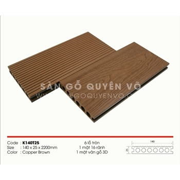 Sàn nhựa ngoài trời lỗ tròn - 02-O- BROWN