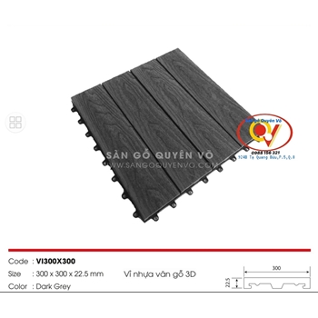 Sàn vĩ 3D nhựa lót sàn ngoài trời - grey
