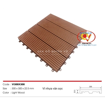 Sàn vĩ nhựa lót sàn ngoài trời - vân sọc- wood